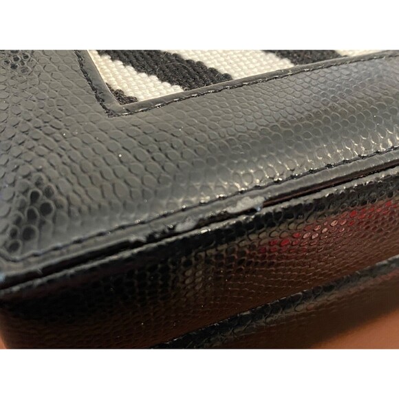 Vtg Floral Needlepoint Locking JEWELRY BOX Hand Stitched Black Zebra Small Lined - Picture 13 of 16